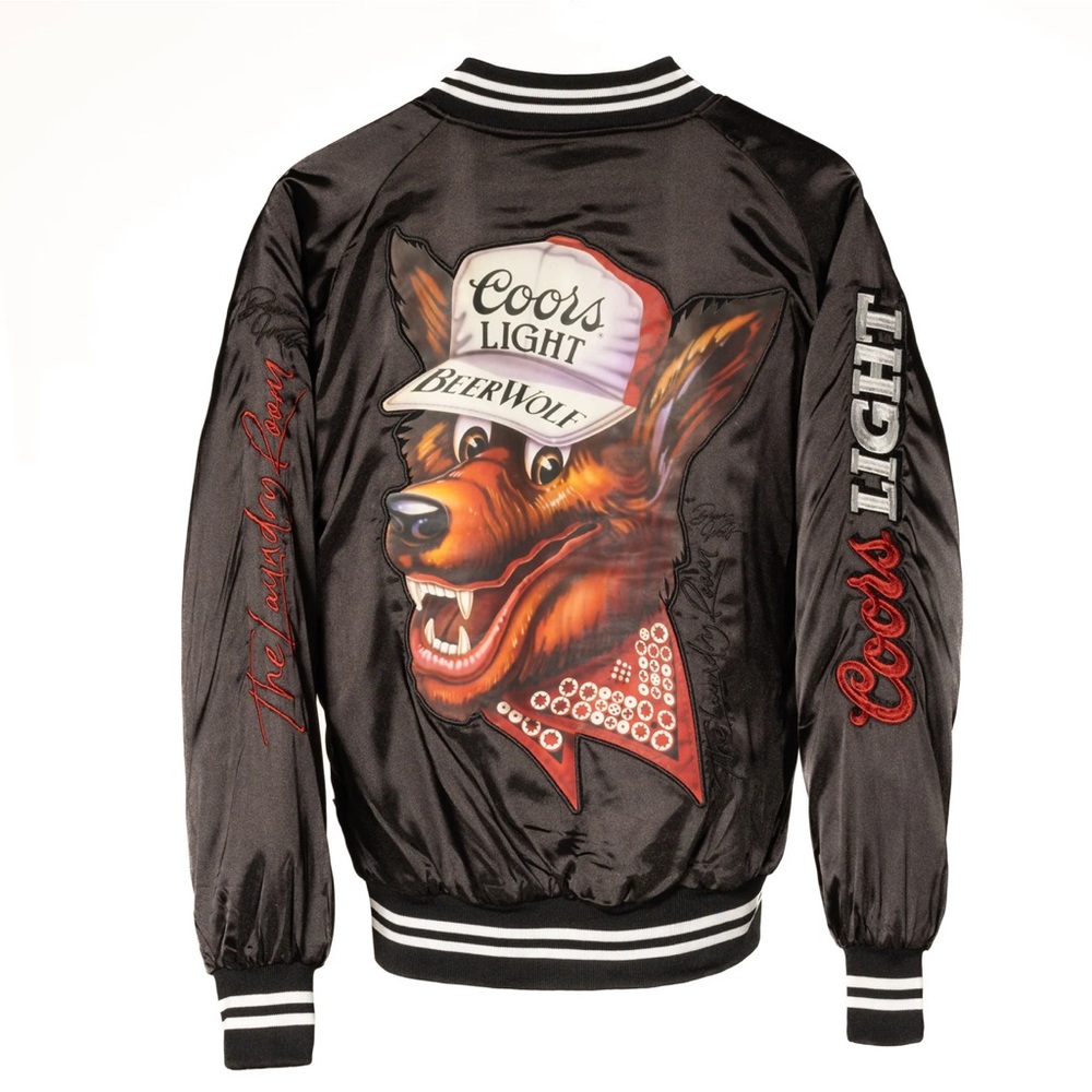 NWT The Laundry Room Bear Wolf x Coors Light unisex stadium jacket & beer opener